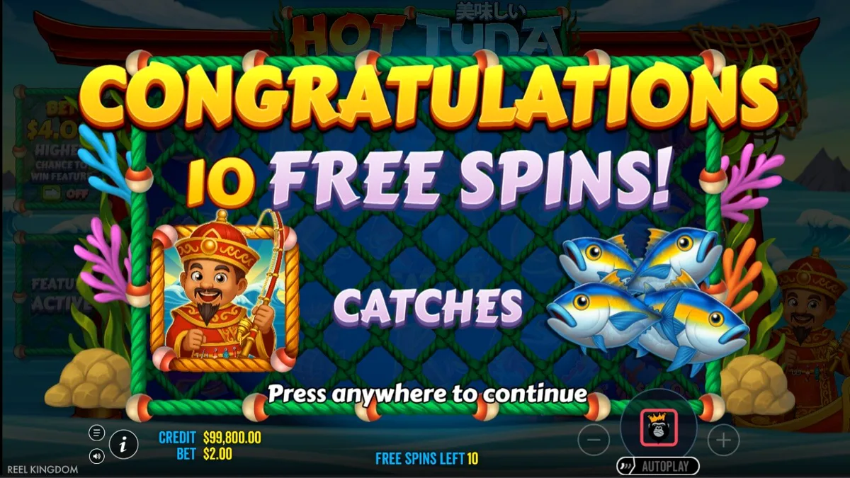 Tampilan visual slot Hot Tuna dengan tema memancing dan estetika Asia